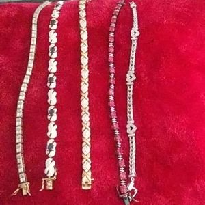 Diamond, Ruby, Sapphire Sterling Silver tennis bra